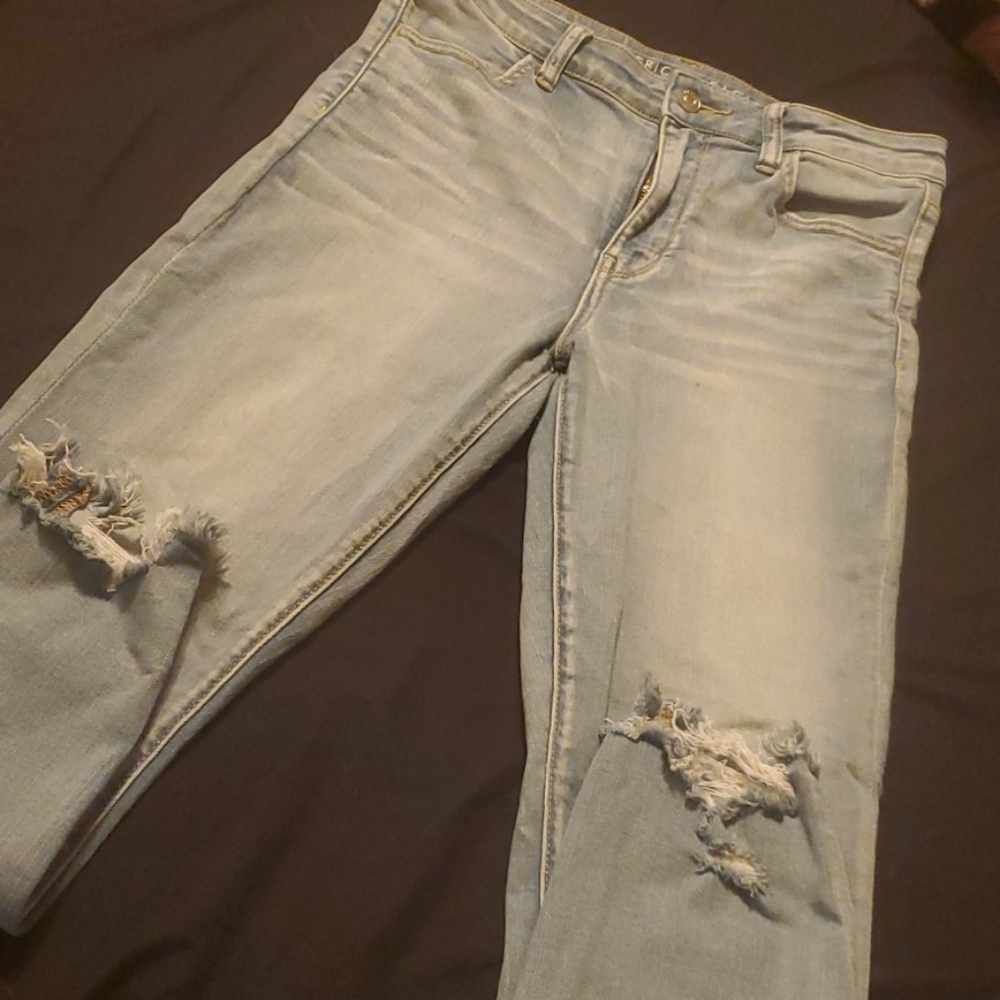 Light wash cropped jegging